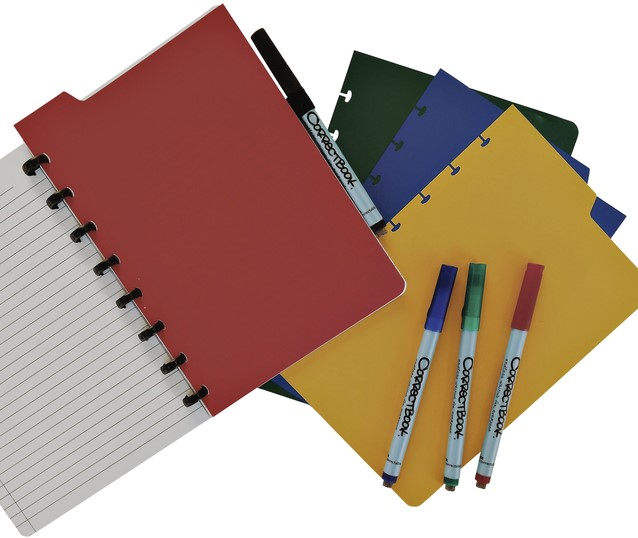 Correctbook intercalaires format A5, 4 onglets en couleurs assorties bij  VindiQ Office