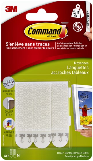 3M Command - accroches tableaux - languettes auto-agrippantes pour