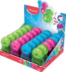 Taille-crayon Maped Connect avec gomme 2 trous présentoir 20 pièces pastel  assorti 1 Stuk bij Bonnet Office Supplies