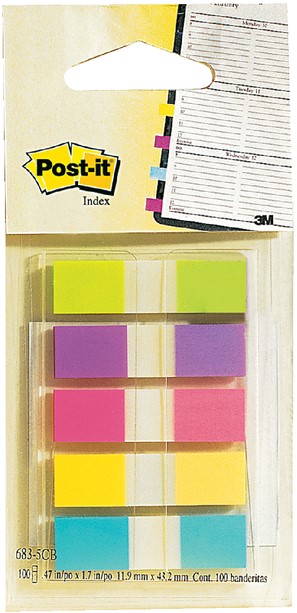 Marque-page 3M Post-it 6834 11,9x43,1mm 3+1 gratuit assorti 140 Stuk